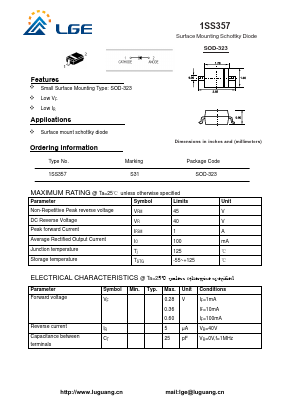 1SS357 Datasheet PDF Shenzhen Luguang Electronic Technology Co., Ltd