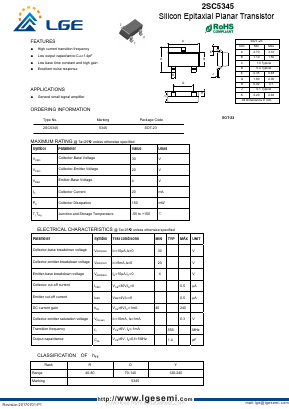 2SC5345 Datasheet PDF Shenzhen Luguang Electronic Technology Co., Ltd