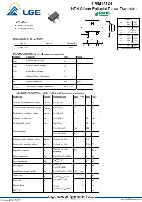 FMMT4124 Datasheet PDF Shenzhen Luguang Electronic Technology Co., Ltd