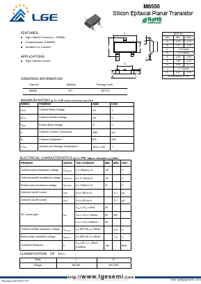 M8550 Datasheet PDF Shenzhen Luguang Electronic Technology Co., Ltd