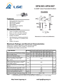 GPA1607 Datasheet PDF Shenzhen Luguang Electronic Technology Co., Ltd