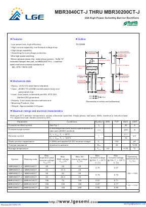 MBR3045CT-J Datasheet PDF Shenzhen Luguang Electronic Technology Co., Ltd
