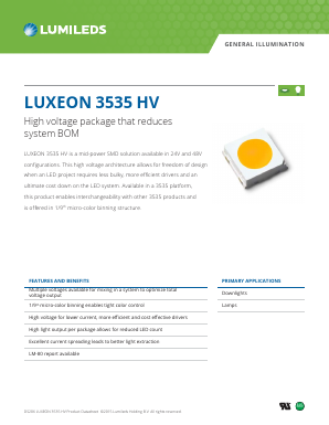 L135-40800CHV00001 Datasheet PDF Lumileds Lighting Company