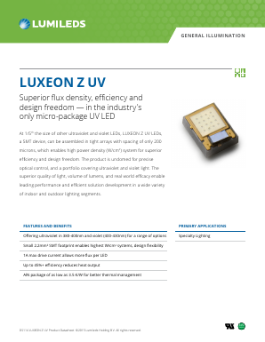 LHUV-0395 Datasheet PDF Lumileds Lighting Company