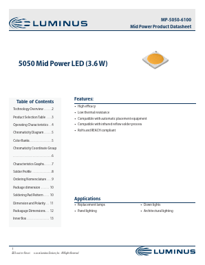 MP-5050-6100 Datasheet PDF Luminus, Inc