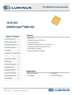 MP-1616-1100-27-80 Datasheet PDF Luminus, Inc
