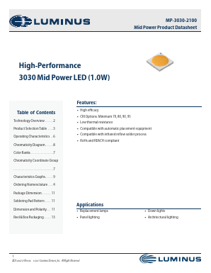 MP-3030-2100-40-80 Datasheet PDF Luminus, Inc