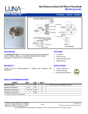 SD085-23-21-021 Datasheet PDF Luna Innovations Incorporated