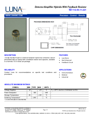 SD112-43-11-221 Datasheet PDF Luna Innovations Incorporated