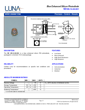 SD100-12-22-021 Datasheet PDF Luna Innovations Incorporated