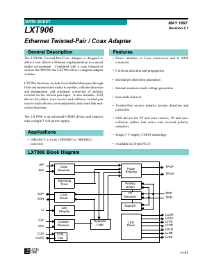 LXT906 Datasheet PDF Level One