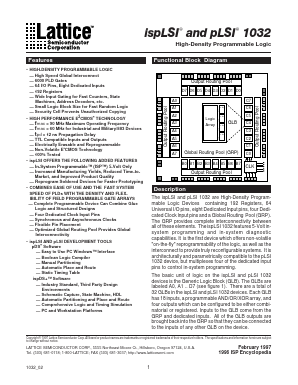 1032-60LT Datasheet PDF Lattice Semiconductor