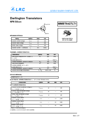 MMBT6427LT1 Datasheet PDF Leshan Radio Company