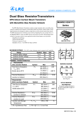 MUN5211DW1T1 Datasheet PDF Leshan Radio Company