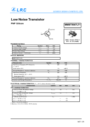 MMBT5087LT1 Datasheet PDF Leshan Radio Company