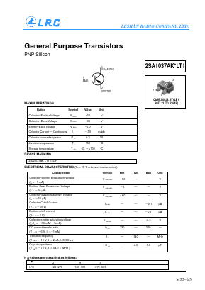 2SA1037AKSLT1 Datasheet PDF Leshan Radio Company