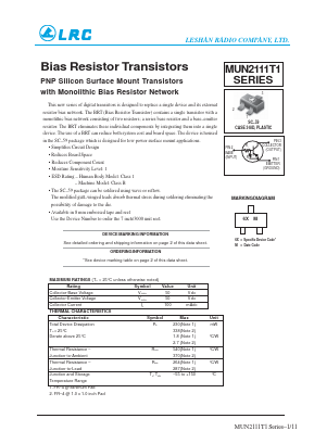 MUN2115T1 Datasheet PDF Leshan Radio Company