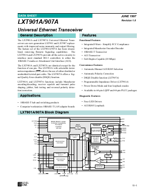 LXT901A/907APC Datasheet PDF LevelOne