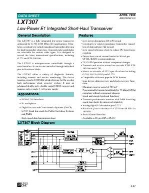 LXT307 Datasheet PDF LevelOne