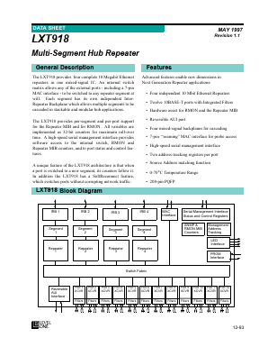 LXT918QC Datasheet PDF LevelOne