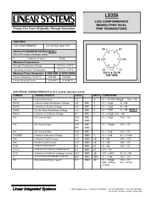 LS358 Datasheet PDF Linear Integrated System