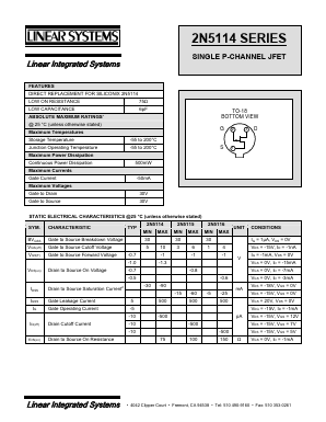 2N5114 Datasheet PDF Linear Integrated System