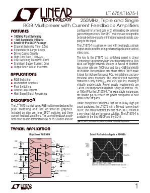 LT1675 Datasheet PDF Linear Technology