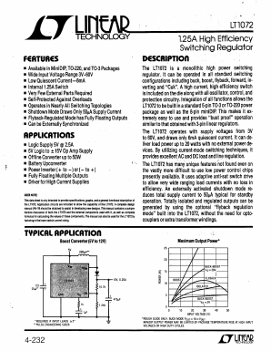 LT1072HVC Datasheet PDF Linear Technology