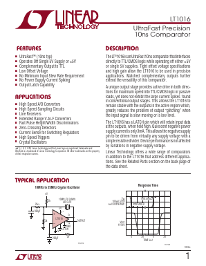 LT1016 Datasheet PDF Linear Technology