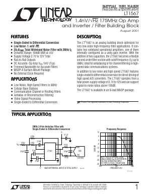 LT1567CMS8 Datasheet PDF Linear Technology