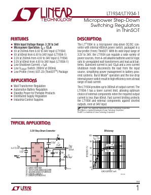 LT1934IS6 Datasheet PDF Linear Technology