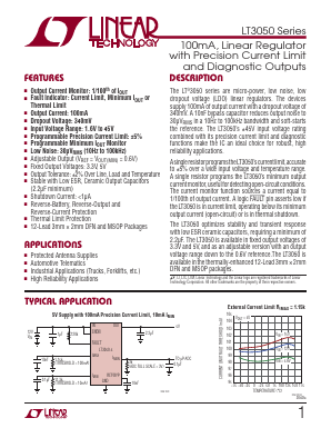 LT3050EMSE-3.3-TRPBF Datasheet PDF Linear Technology