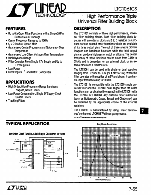 LTC1061S Datasheet PDF Linear Technology