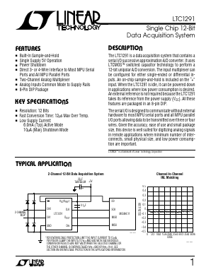 LTC1291 Datasheet PDF Linear Technology