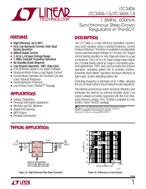 LTC3406-1.8 Datasheet PDF Linear Technology