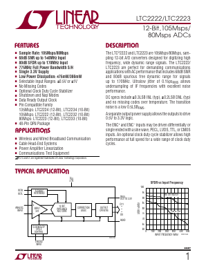 LTC2222 Datasheet PDF Linear Technology