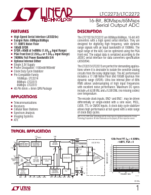 LTC2272 Datasheet PDF Linear Technology