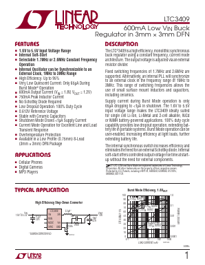 LTC3409EDD-TRPBF Datasheet PDF Linear Technology