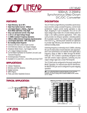 LTC3542I Datasheet PDF Linear Technology