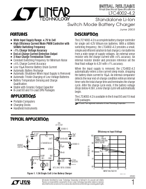 LTC4002EDD-4.2 Datasheet PDF Linear Technology