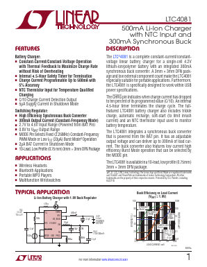 LTC4081 Datasheet PDF Linear Technology