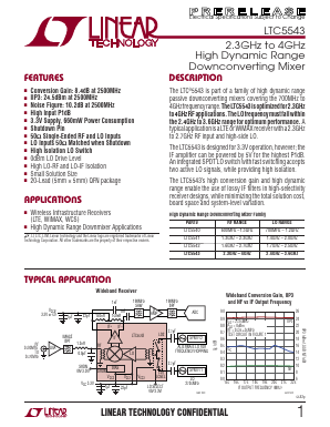 LTC5543 Datasheet PDF Linear Technology