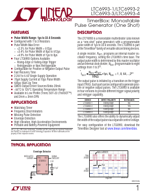 LTC6993CDCB-2-TRMPBF Datasheet PDF Linear Technology
