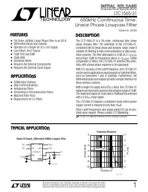 LTC1565-31 Datasheet PDF Linear Technology