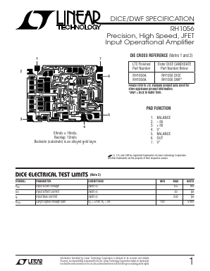 RH1056DICE Datasheet PDF Linear Technology