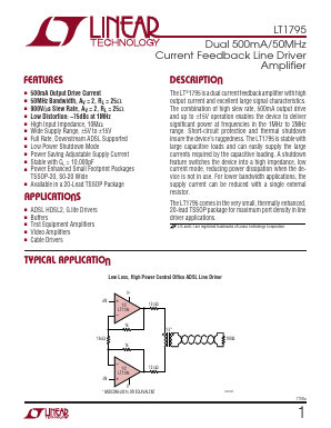 LT1795 Datasheet PDF Linear Technology