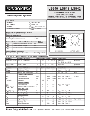 LS841 Datasheet PDF Linear Technology