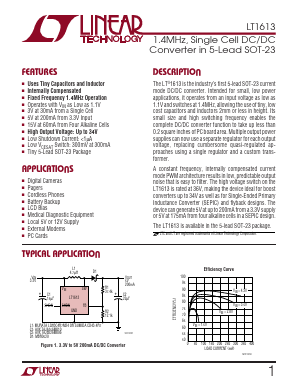 LT1613 Datasheet PDF Linear Technology