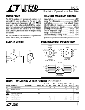 RH27C Datasheet PDF Linear Technology