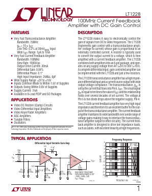 LT1228I Datasheet PDF Linear Technology